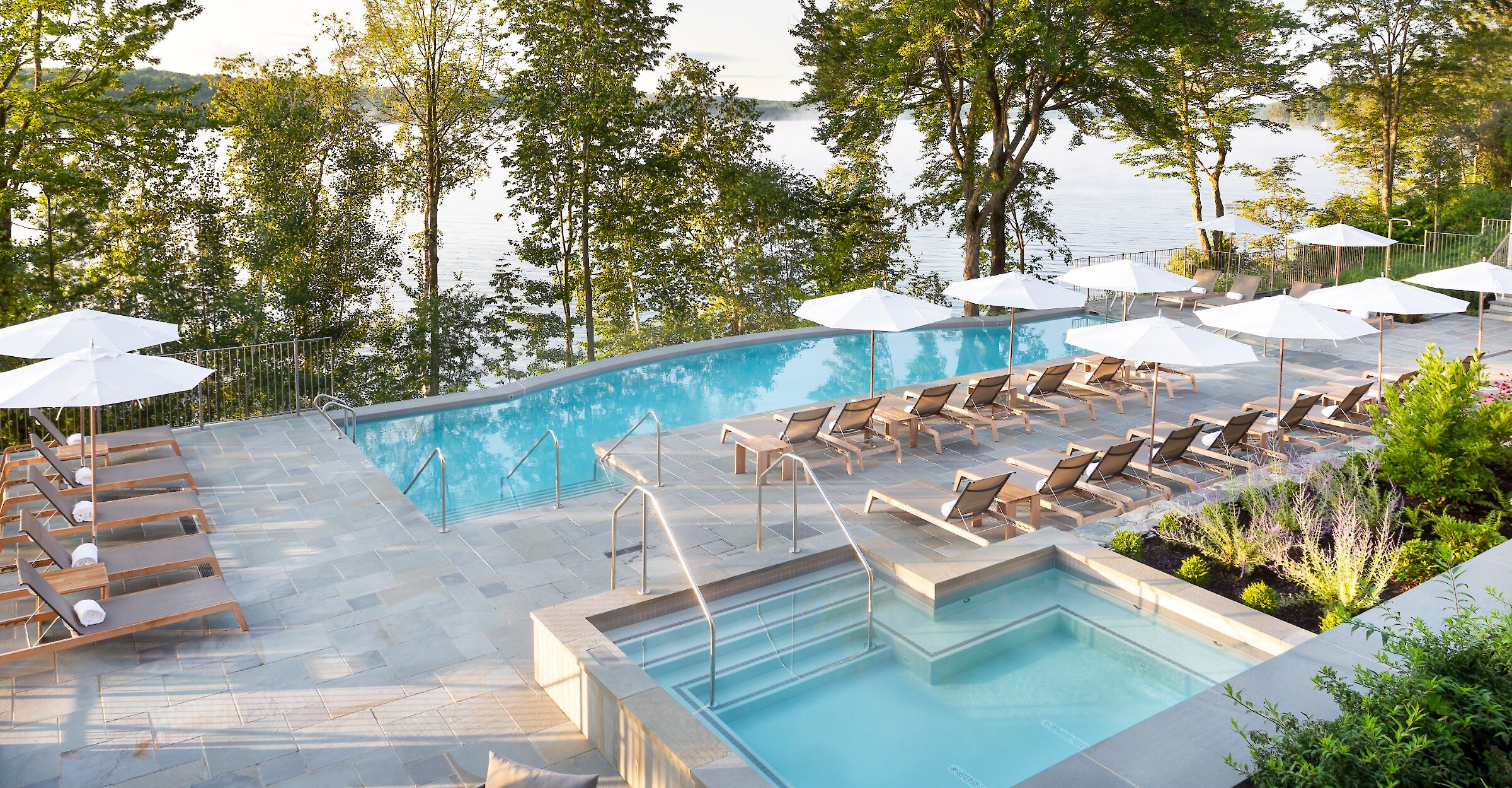 View of the pool at the Spa