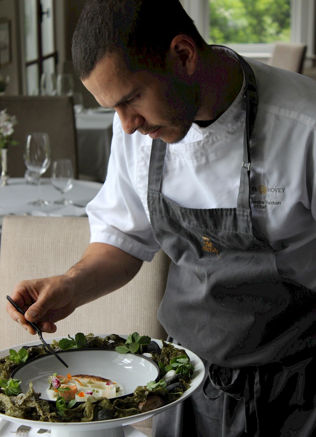 Chef Alexandre Vachon prepares a dish