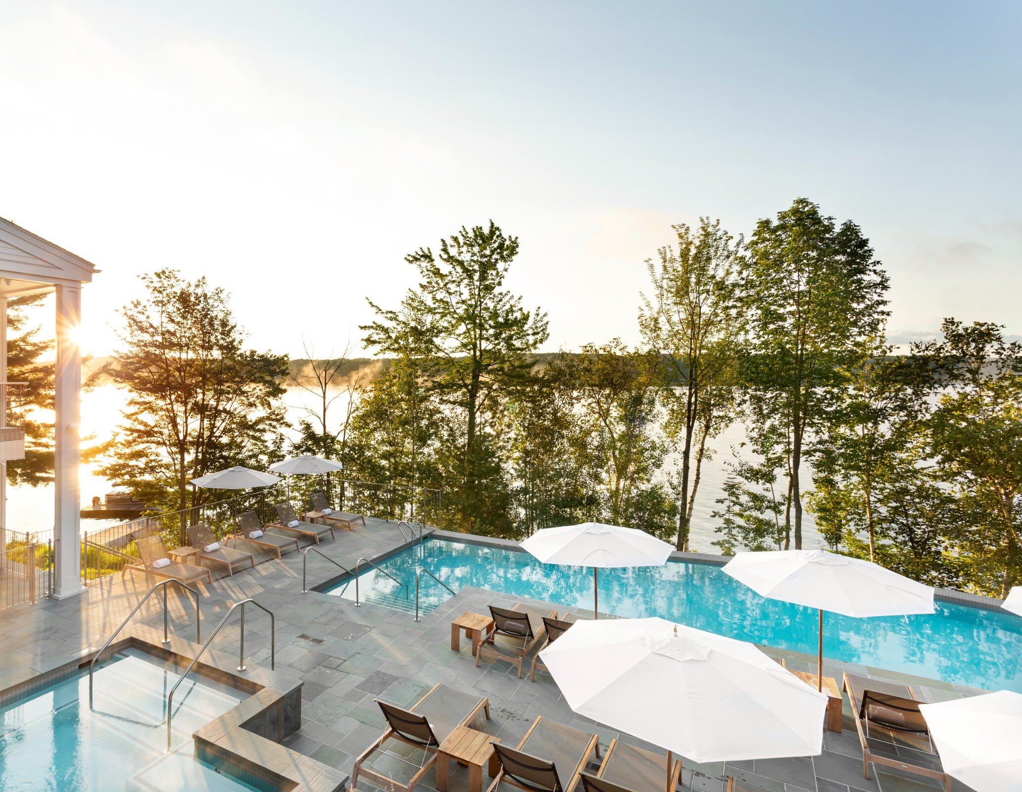 View of a lakeside pool