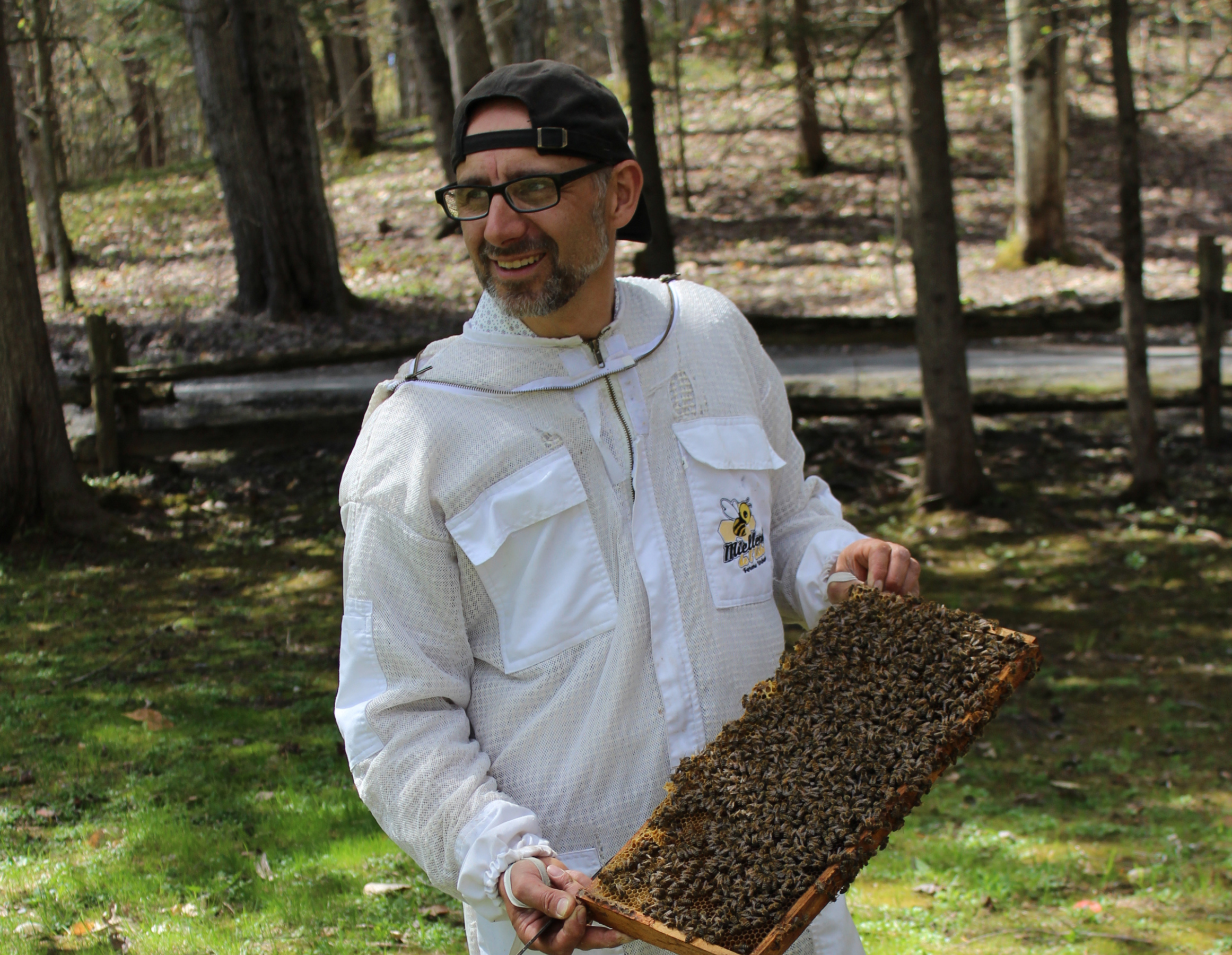 L'apiculteur de l'hôtel s'occupe des abeilles
