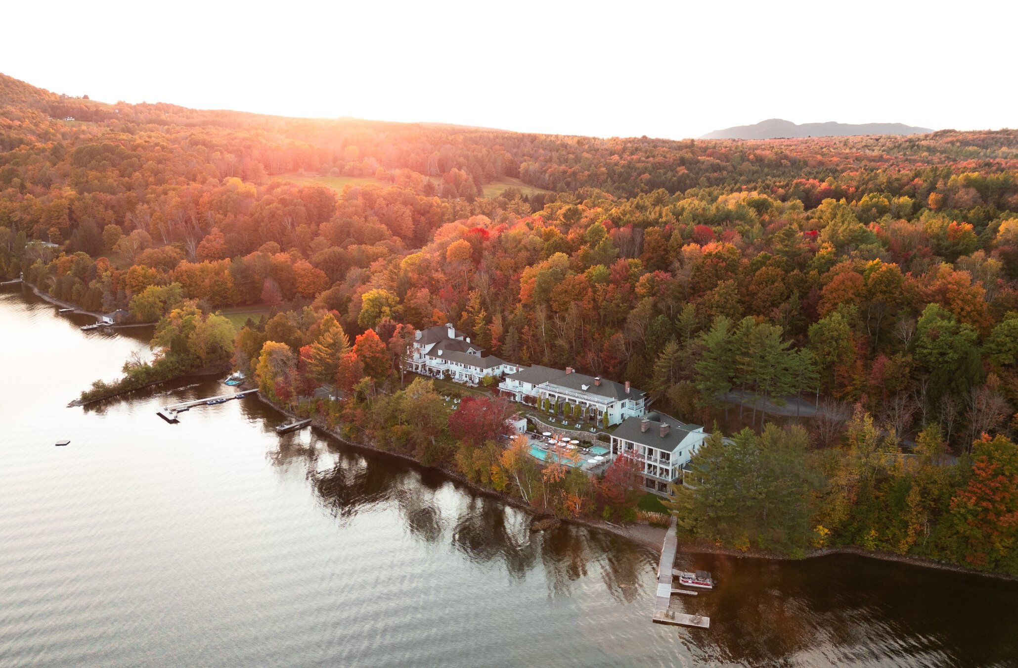 Vue aérienne du domaine en automne