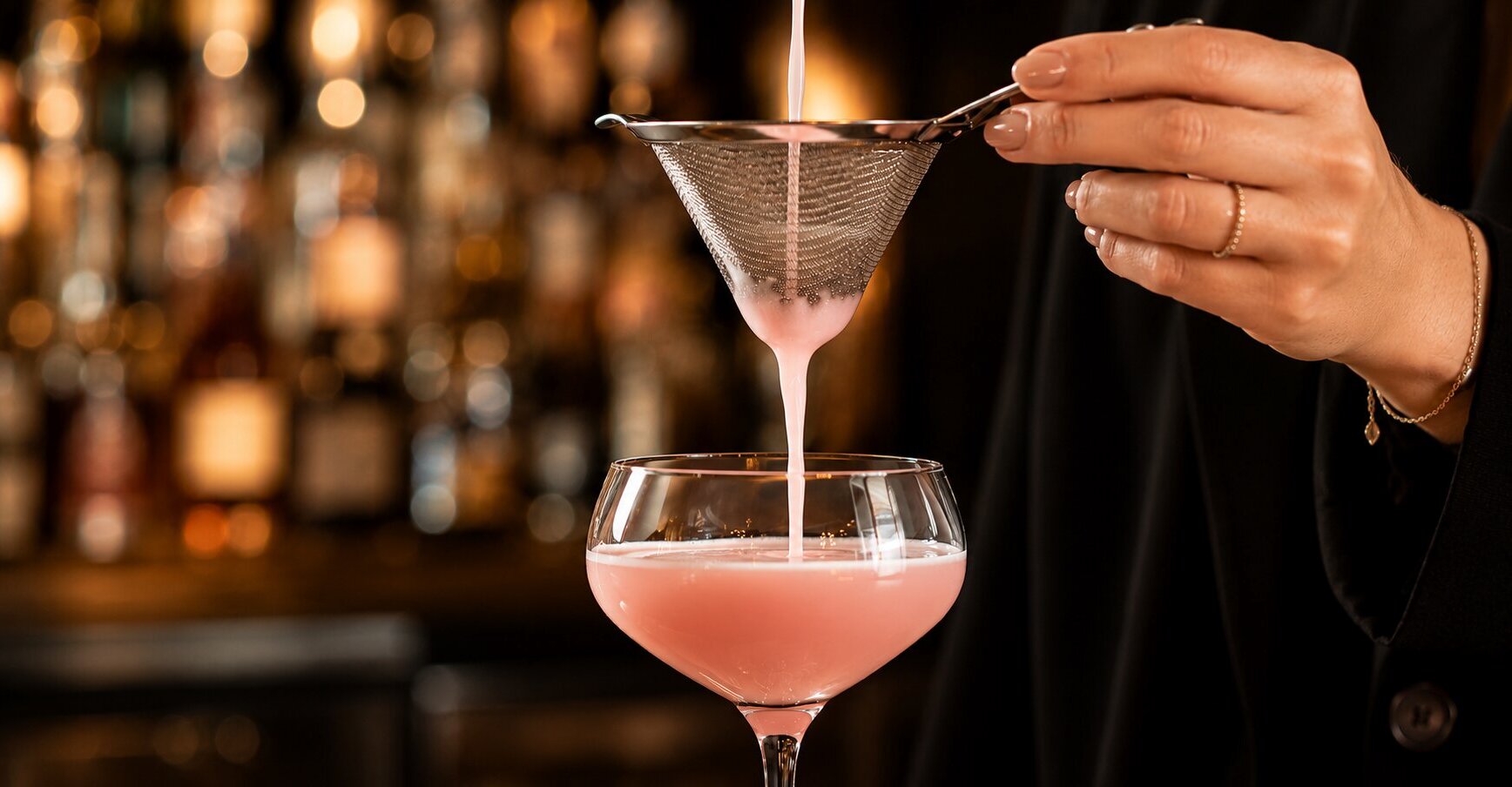 A cocktail on a bar