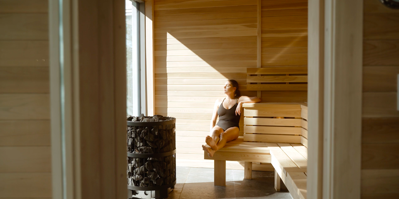 A woman in the sauna