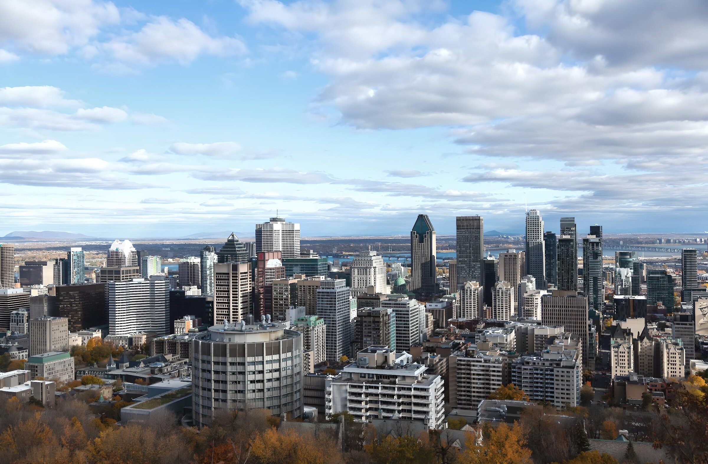 Aerial view of the city of Montreal