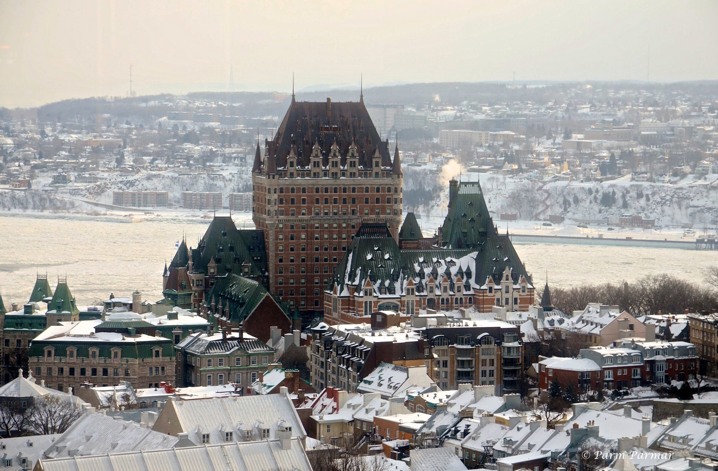 Vue aérienne de la ville de Québec